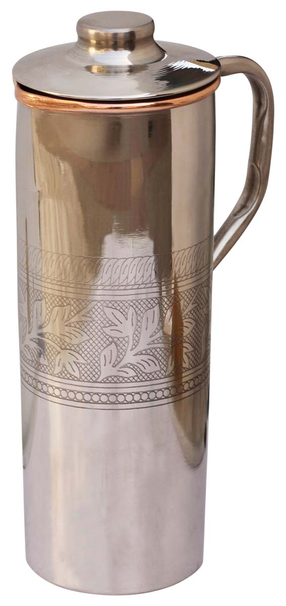 Water Pitchers Wholesale – Handmade in Copper & Steel – Engraved Leafy Motifs – Drinkware & Dining Table Accessories